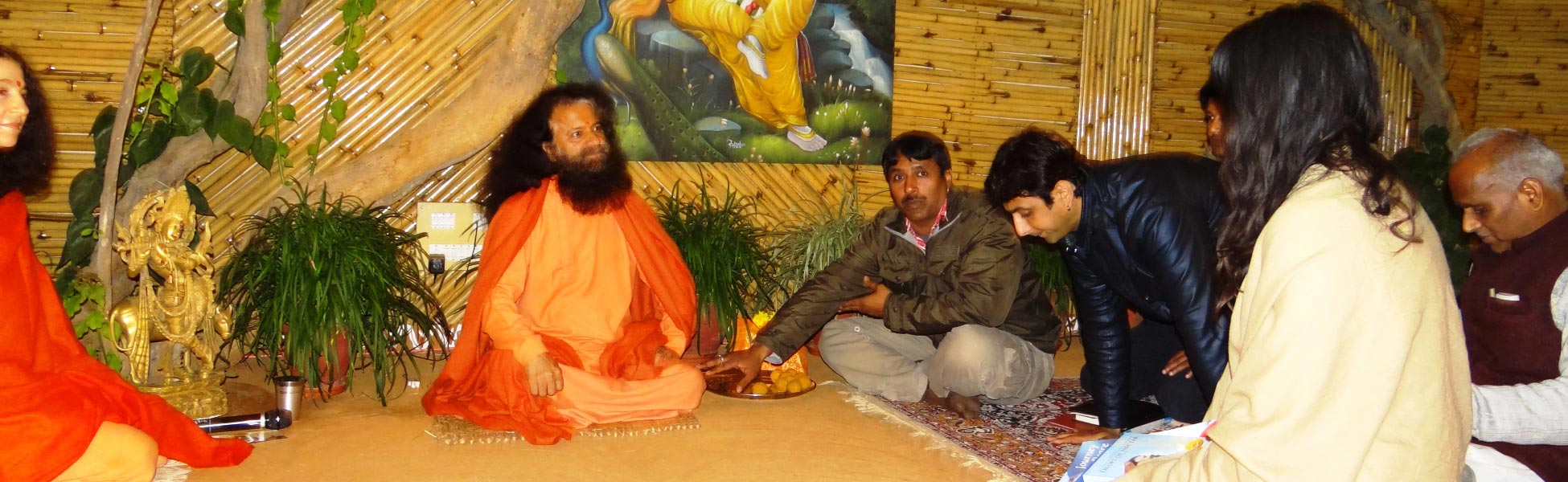 Trisna Films filmmaker Avinash Kumar collaborating with Swami Chidanand Saraswati during the production of the Eight Limbs of Yoga documentary in Rishikesh, Uttarakhand. film shooting locations in Baramulla, video shooting locations in Baramulla, tv shooting locations in Baramulla, shooting locations in Baramulla