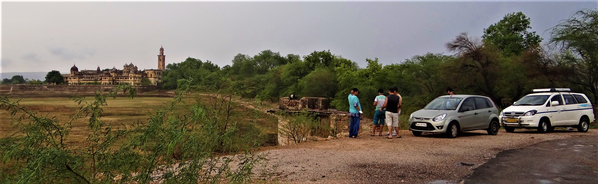 Trisna Films line production team conducting a film location scout with an international filmmaking crew from Uzbekistan near the historic Vijay Mandir Palace and Vijay Sagar Lake bed in Alwar, Rajasthan, India. fixer in Baramulla, film fixer in Baramulla, media fixer in Baramulla, movie fixer in Baramulla, production fixer in Baramulla, line producer in Baramulla