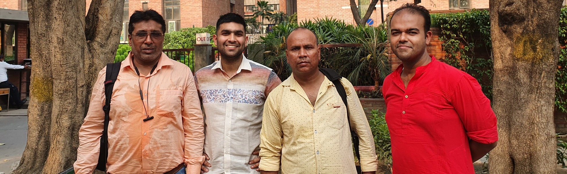 The Trisna Films® production crew posing outdoors in New Delhi, India, during a BBC World media project for 2 Degrees West Ltd. Bristol. animation film production house in india, animation video production house in india, animation production house in india, animation film production company in india, animation video production company in india, animation production company in india